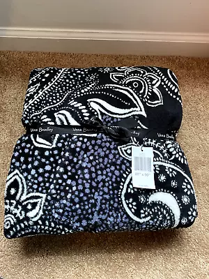 Vera Bradley Black White Throw Blanket  80”x50” (Stellar Paisley Pattern) • $25