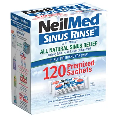 NeilMed Sinus Rinse Saline Nasal Natural Sinus & Allergy Relief - 120 Sachets • £18.99