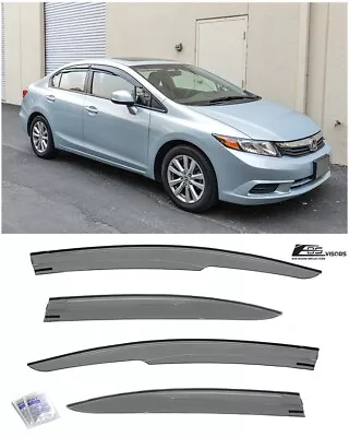 For 12-15 Honda Civic Sedan JDM MUGEN Tape-On Side Vents Window Rain Guards • $28.99