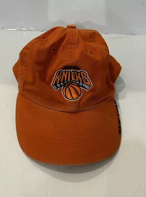 Vintage Rare New York Knicks Twin Enterprise Adjustable OSFA Hat Bright Orange • $19.99