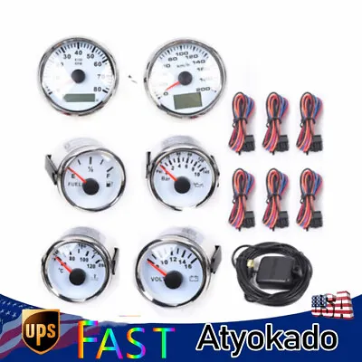 6-Gauge GPS Speedometer Waterproof For Truck Car Marine Boat Yacht Universal Set • $128.25