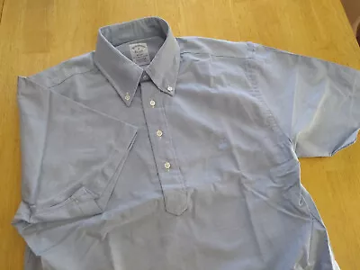 NWOT Brooks Brothers Blue Button Down Collar Popover USA M Regent MSRP $140 • $59