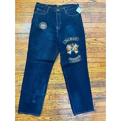 Von Dutch Jeans Pant Compton Patch Badge Color Blue Size 40 Nwot • $59