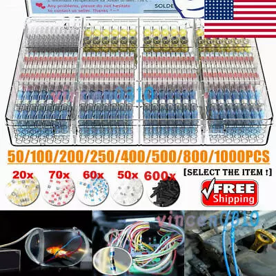 1000Pcs Solder Seal Sleeve Heat Shrink Butt Wire Connectors Terminals Waterproof • $26.39