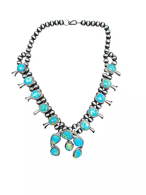 Gilbert Nez Squash Blossom Necklace • $5000