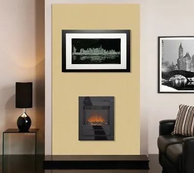 £339.49 • Buy Electric Fire Wall Mounted Inset Black Glass Coal Flame Remote Control Bnib