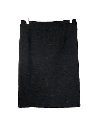 John Lewis Pencil Skirt Dark Marl Grey Knee Length Back Vent Zip Fly Size UK 12 • £17.99