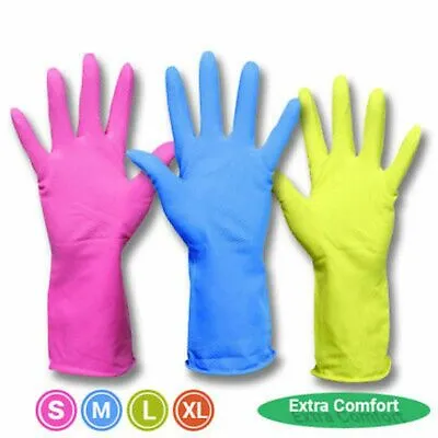 Household Rubber Gloves Non Allergy Latex Supreme Washing Up Cleaning Food • £165