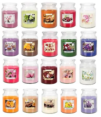18oz Large Scented Candles In Glass Jar Fragrance Aromatic 100 Hr Burn Time • £10.95