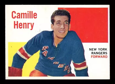 1960-61 TOPPS NHL HOCKEY #53 Camille Henry NM N Y New York Rangers Card • $55.24