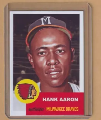 Hank Aaron 1953  Style-newly Created Front-topps Back-glossy-milwaukee Braves • $6