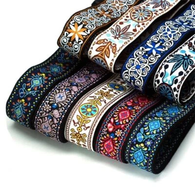 $17.47 • Buy Adjustable Embroidered Cotton Guitar Strap  Widening And Thickening For Electric