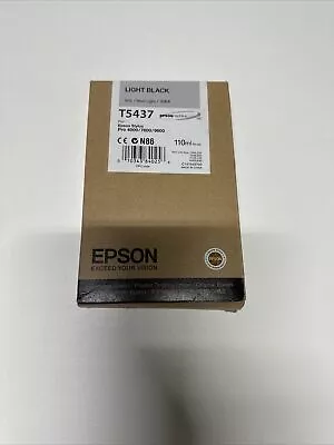 EXPIRED Epson Genuine 110ml Ink T5437 Light Black Stylus 4000/7600/9600 • $62.48