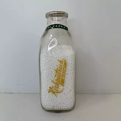 Quart Pyro Milk Bottle Kirkpatrick Dairy KALKASKA MICHIGAN MICH MI • $11.24