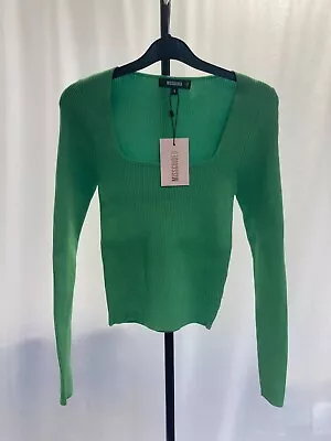 MISSGUIDED Basic Square Neck Top - Green 59-03 • £5