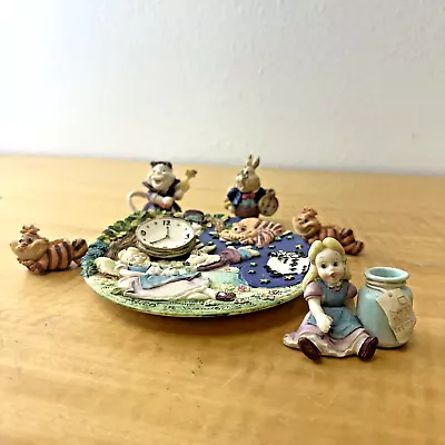 Vintage 1996 Popular Imports ALICE IN WONDERLAND Mini Resin Tea Set Figurines • $40