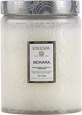 Voluspa Mokara 18 Oz Large Glass Jar Candle All Natural Wicks And Coconut Wax • $44.99