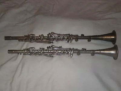 2 VINTAGE METAL CLARINETS - FOR PARTS RESTORATION Or DECORATION - NO BARRELS! • $74.99