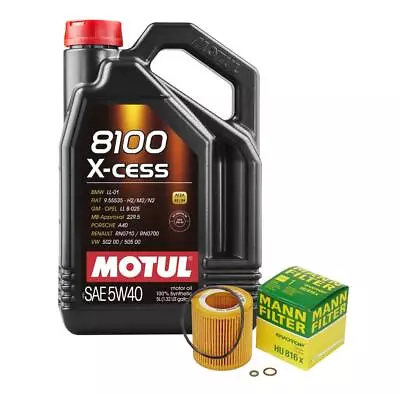 5L Motul 8100 X-CESS 5W-40 Mann Filter Motor Oil Change Kit F25 X3 XDrive28i N20 • $61.95