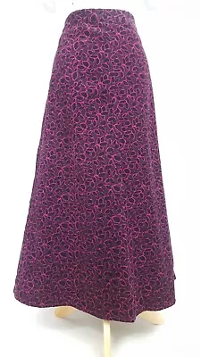 Bnwot New 10 Designer Laura Ashley Pink Purple Cord Leaf Design Maxi Skirt +more • £20