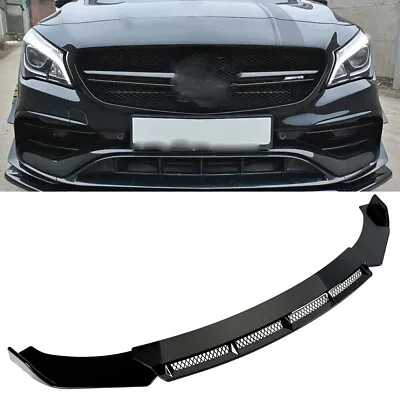 For Benz W205 W204 W212 Glossy Black Front Bumper Lip Splitter Spoiler Body Kits • $54.95