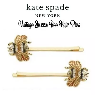Kate Spade Vintage Queen Bee Gold Hair Pin Set • $148