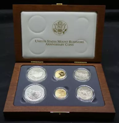 1991 Proof & Uncirculated Mount Rushmore Anniversary Gold & Silver 6 Coins- Z444 • $1800