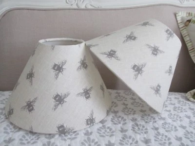 £22 • Buy Handmade Coolie & Candle Lampshade Fryetts Bumble Bee Linen Duck Egg Blue Purple