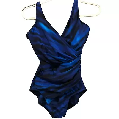 Miraclesuit Swimsuit Tummy Control Built In Bra Navy Black 10DDD • $34.98