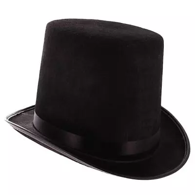 Black Tall Black Top Hat Steampunk Magician Ringmaster Cosplay • $10.45