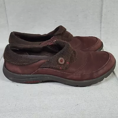 Merrell Loafers Womens 7.5 Purple Andorra Slip On Leather Clog J02148 • $13.90