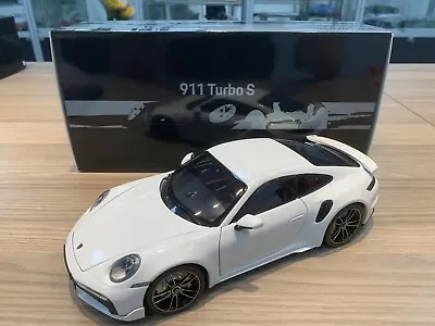 Minichamps 1/18 Scale Porsche 911 992 Turbo S COUPE 2021 Diecast Model Car-White • $199.99