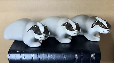 3 Stunning Vintage Lomonosov USSR Porcelain Badgers - Height 4.5 Cm X 12 Cm • £12.50