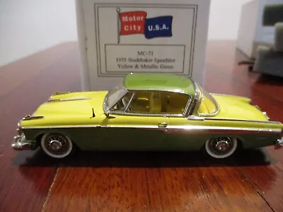 Motor City USA 1/43rd Scale 1955 Studebaker Speedster In Yellow And Green OB • $575