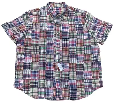 Brooks Brothers Shirt Mens 3XL Madras Patchwork Short Sleeve NEW With Tags $138 • $69.94