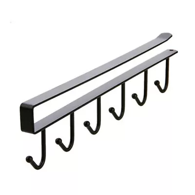 6 Hooks Metal Under Shelf Kitchen Cupboard Cabinet Mug Cup Rack Holder Hanger • $20.94