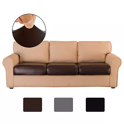 $11.99 • Buy PU Leather Sofa Couch Seat Cushion Covers Stretchy Slipcover Furniture Protector