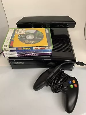 Microsoft Xbox 360 1439 250GB HDD Console Kinect Bundle Controller 5 Games READ • $95