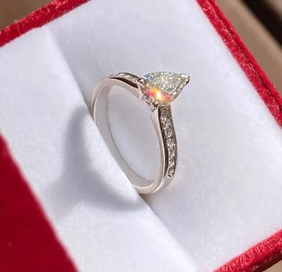 $2999 • Buy Charles Rose Diamond Pear 0.71ct G VS 18ct White Gold Dress Engagement Ring