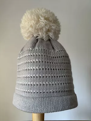 Murray Merkley Beanie Bobble Hat Vintage 80's- Grey Winter Hat • £24.99