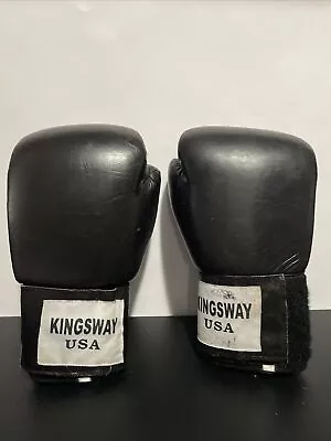 Kingsway Old Vintage Boxing Gloved 13 Oz Black. Look At All Pictures 12” Gloves • $60