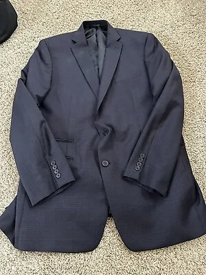 Calvin Klein Mens 46 XL Two Button Sport Coat Blazer Jacket Dark Blue • $32