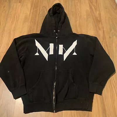 Vintage Marilyn Manson MM Black Full Zip Hoodie Adult Size Medium • $150