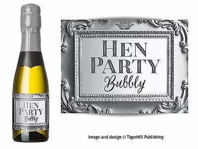 Hen Party Mini Champagne Mini Wine Bottle Labels Pack Of 10 – Non Personalised • £7