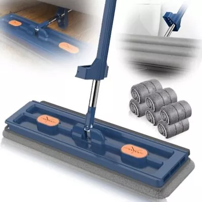 Large Flat Mop 360°Rotating Magic Self Wringing Mop With 6PCS Rags Upgrade Style • $24.86