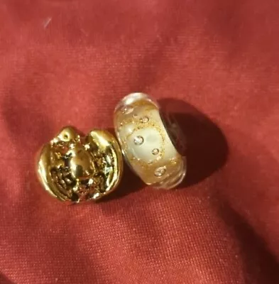 Authentic Pandora ALE 925 Bead/Pugsters Gold Eagle Military Charm LOT I03 • $39.99