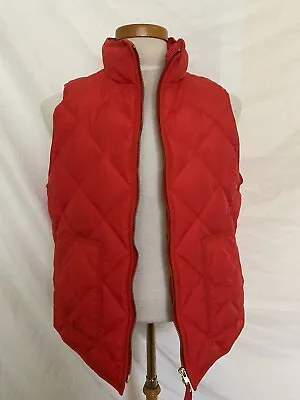 J Crew Womens Orange Down Insulated Quilted Vest Jacket Size XL • $18