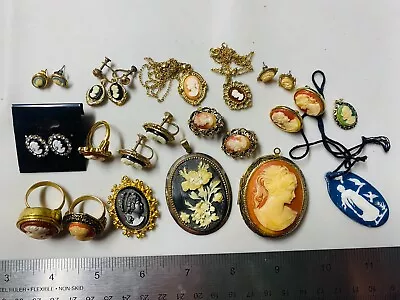 Collection Lot Vintage Cameo Design Jewelry.. #Designer Signed.. Rings - L2 • $159.99