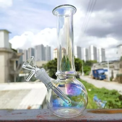 8  Rainbow Glass Bong Smoking Water Pipe Shisha Beaker Hookah W/ 14mm Male Bowl • $15.99