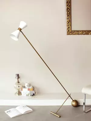 Stilnovo-Inspired Brass Floor Lamp Timeless Minimalism1950s Mid-Century Italian • $839.65